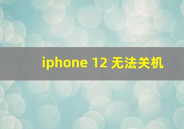 iphone 12 无法关机